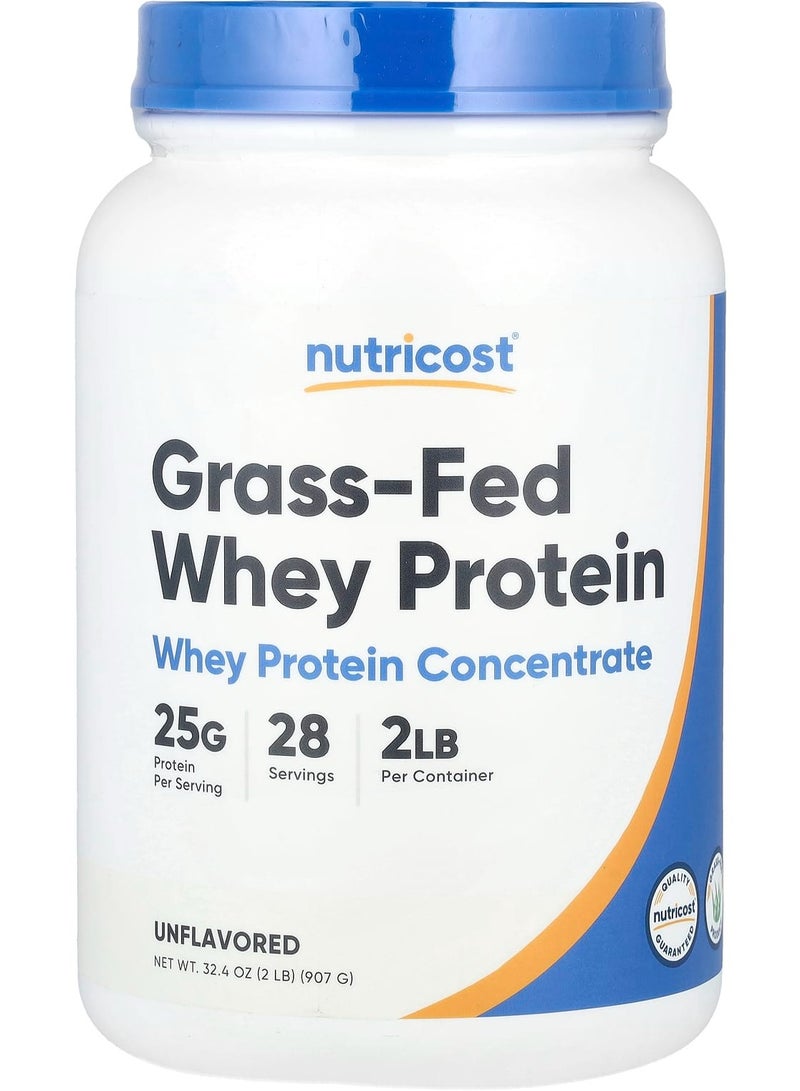 بروتين مصل اللبن من الأبقار التي تتغذى على العشب، بدون نكهة، 2 رطل (907 جرام)