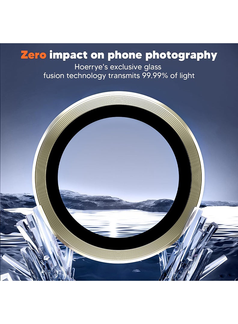 Theodor S22 Ultra 5 Pcs Camera Lens Protector With 9H Tempered HD Glass Camera Cover Anti Scratch Aluminum Alloy Camera Ring, Titanium Gold - Image 5