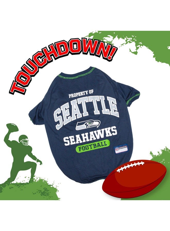 Pets First PET SHIRT for Dogs & Cats - NFL SEATTLE SEAHAWKS Dog T-Shirt, Medium. - Cutest Pet Tee Shirt for the real sporty pup - Image 4