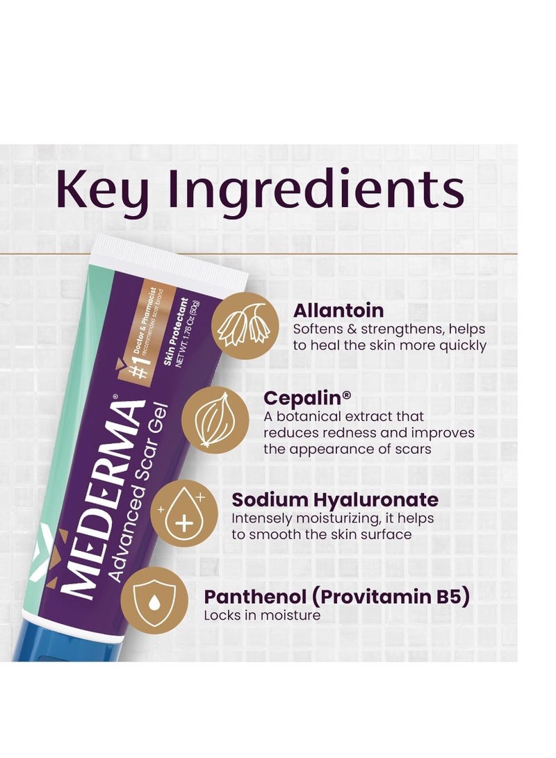 Mederma Mederma Advanced Scar Gel, Treats Old and New Scars, Reduces the Appearance of Scars from Acne, Stitches, Burns and More, 50 Grams - Image 5