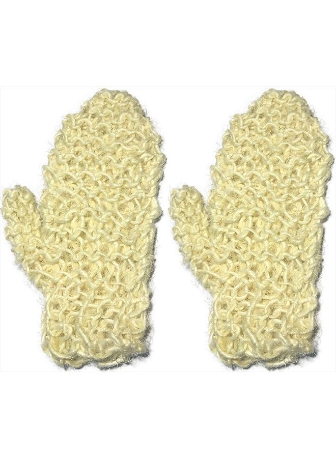 Mr.Cui'shop 2 PACK 100% Natural Exfoliating Sisal Fiber Loofah Glove Mitt Mitten - Bath Sponge Scrubber Remove Dead Skin - Great for Skin Care in the Bath - Spa or Shower For Human or Pets - Image 1