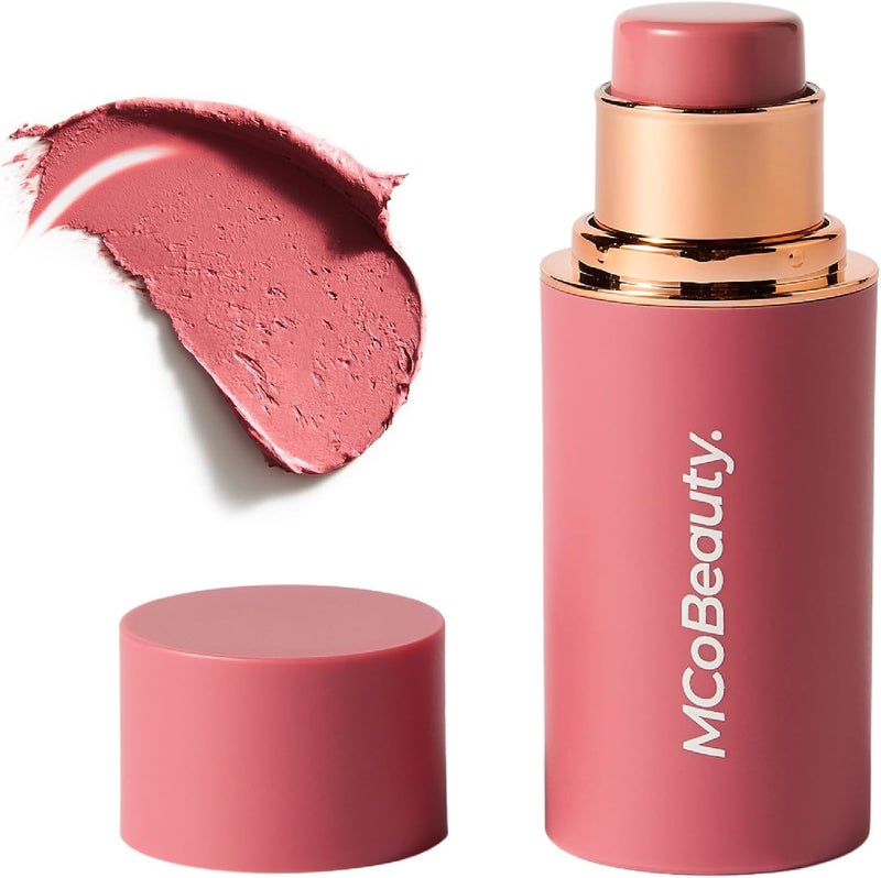 مستحضر كريمة متعدد الاستخدامات من MCoBeauty لشفاه وخدود بلون وردي روز يحتوي على زيت الجوجوبا المرطب وزيت جوز الهند والمزيد من زهرة الفاوانيا