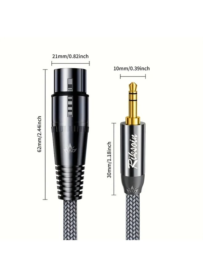 3.5 مم ذكر إلى أنثى XLR كابل ميكروفون 5 م مطلي بالذهب كابل صوت مساعد - Image 2
