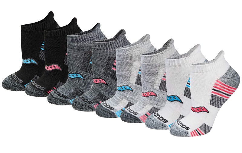 Saucony Women's RunDry Performance 8, 16 Pairs Heel Tab Athletic Socks, S-L, Grey Fashion (8 Pairs), Medium - Image 4