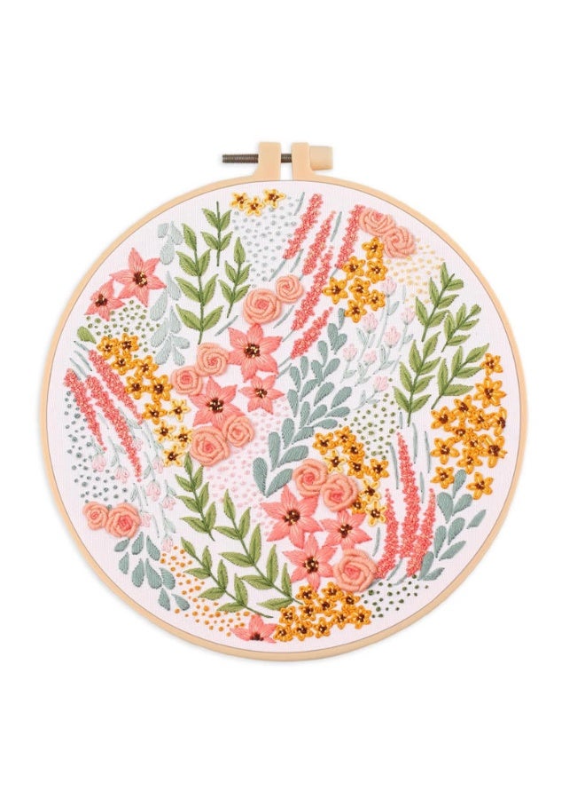 floral embroidery material includes embroidery tension - Image 1