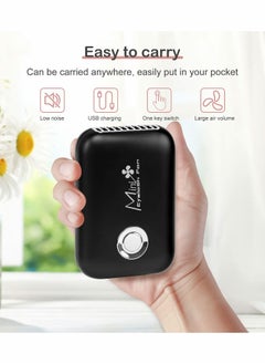 Excefore USB Mini Fan, Eyelashes Fan Bladeless Rechargeable Portable Cooling Fan Mini Handheld Fan Eyelash dryer Air Conditioning Blower for Eyelash Extension Supplies, Black  - Image 4