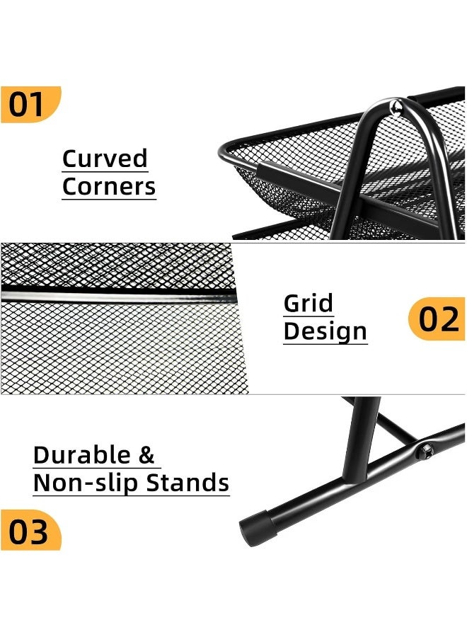 MOMENT 3-Tier Paper Tray, Desktop Organizer, 3 Layer A4 Metal Tray Office Desk Organiser, Paper File Storage, Workspace, Office, Black - Image 4