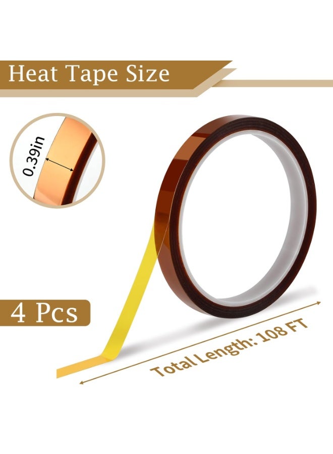 SUNSAR Heat Transfer Tape, 10mm x 33m, 4 Pack, High Temperature Resistant 250°C, for Sublimation and HTV Crafts - Image 3