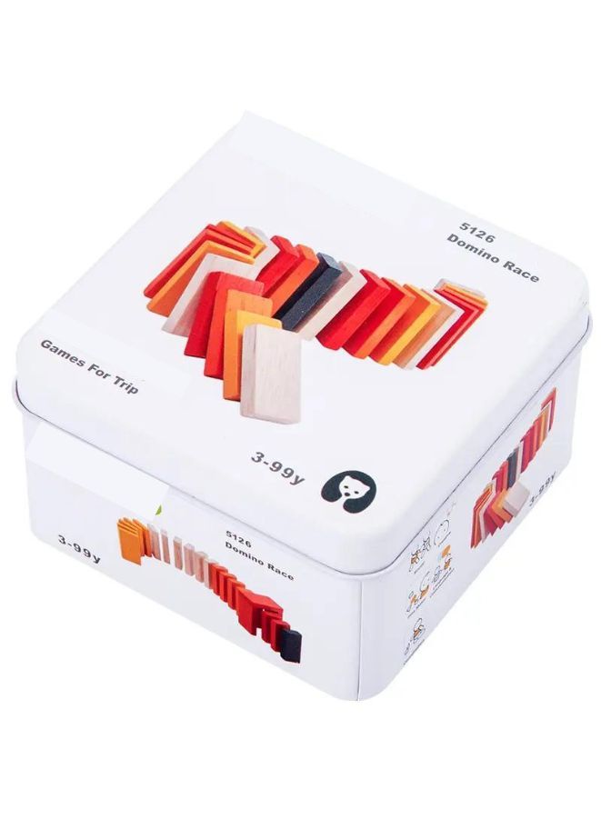 لغز تدريب الذكاء الدماغي الخشبي في صندوق القصدير ألعاب العد للأطفال الرياضيات الرياضيات ألعاب يدوية سباق الدومينو - Image 1