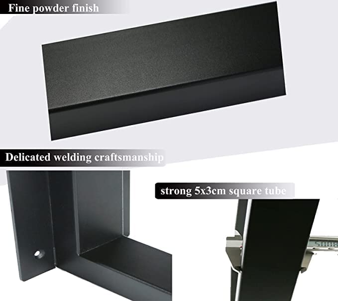 PRAMUKH FASHION PRAMUKH FASHION Metal Table Legs 28 Inch Heavy Duty Square Tube Desk Legs Furniture Legs for Coffee Table Dining Table Z Shape Pack of 2  - Image 3