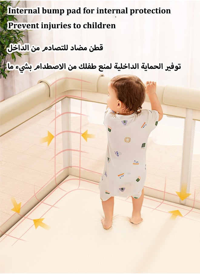 آيسيورا سياج الطفل ، سياج حماية الطفل ، سياج سلامة الطفل ، منطقة ترفيهية متينة ، منع الاصطدام والسقوط ، كوب شفط التعزيز السفلي ، مناسبة للأطفال للعب وتعلم المشي ، 150 × 180 سم  - Image 3
