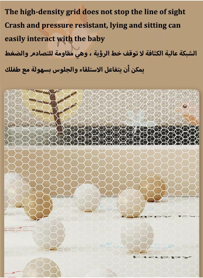 آيسيورا سياج الطفل ، سياج حماية الطفل ، سياج سلامة الطفل ، منطقة ترفيهية متينة ، منع الاصطدام والسقوط ، كوب شفط التعزيز السفلي ، مناسبة للأطفال للعب وتعلم المشي ، 150 × 180 سم  - Image 5