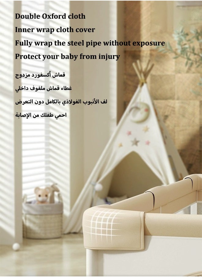 سياج الطفل ، سياج حماية الطفل ، سياج سلامة الطفل ، منطقة ترفيهية متينة ، منع الاصطدام والسقوط ، كوب شفط التعزيز السفلي ، مناسبة للأطفال للعب وتعلم المشي ، 150 × 180 سم