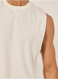 Styli Graphic Back Print Drop Armhole Sleeveless T-Shirt  - Image 3