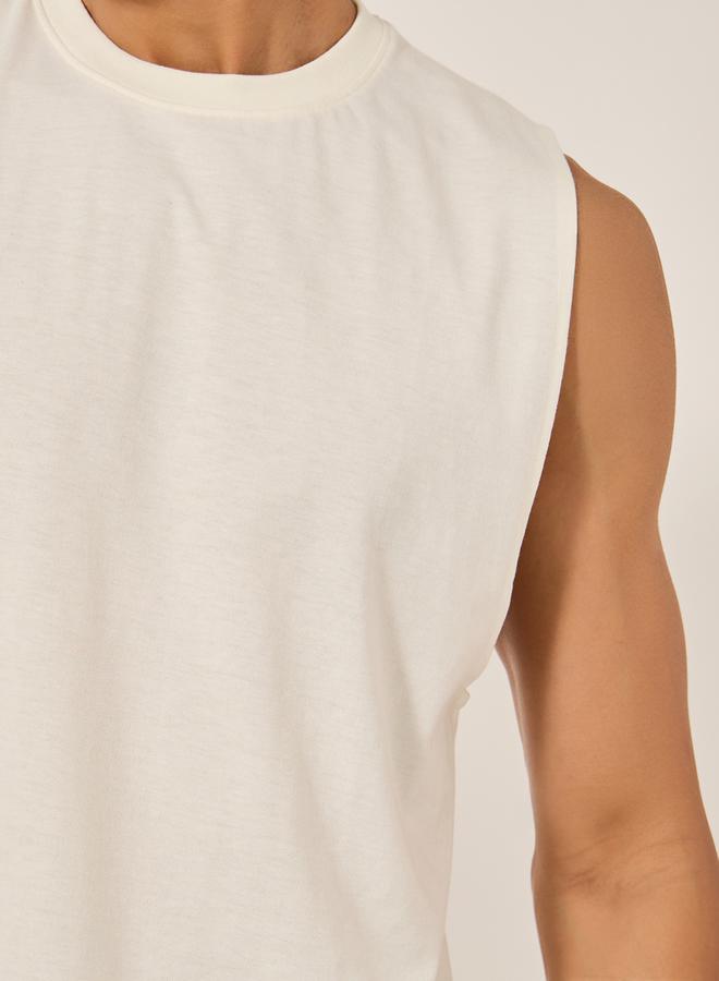 Styli Graphic Back Print Drop Armhole Sleeveless T-Shirt  - Image 3
