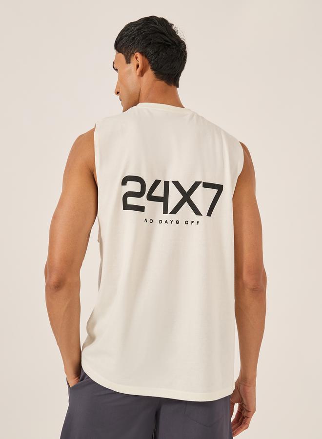 Styli Graphic Back Print Drop Armhole Sleeveless T-Shirt  - Image 4