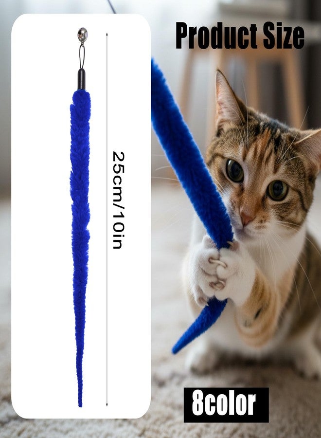Larrel 16PCS Cat Worm Toy Replacement, Cat Wand Toy Accessories, Soft Worm Cats Toys Teaser with Bell, Fuzzy Worms Toys Attachments Replacements for Indoor Cats and Kitten (8 Colors) - Image 2