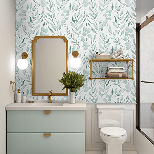 WENMER Green Leaf Peel and Stick Wallpaper - 17.7" x 118" Self-Adhesive Watercolor Leaves Peel and Stick Removable Floral Contact Paper for Cabinets and Wall Decor - Image 3
