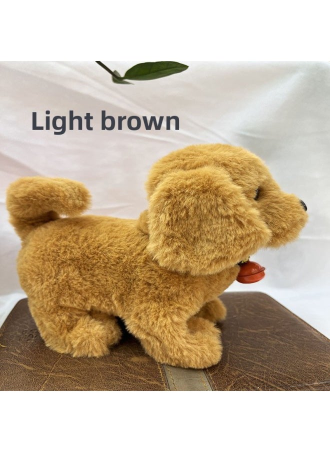 Plush Electric Toy Dog Simulation Electronic Pet Doll Dog Walking Tail Wagging Bell Children's Toy Dog-Color:Gray Smudged  - Image 4