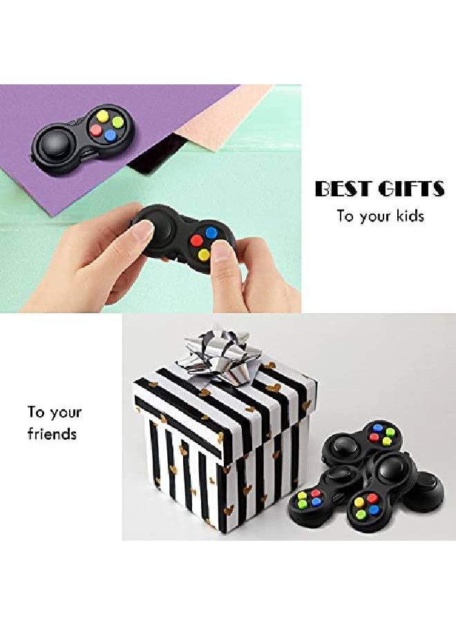 Skylety - 4 Pieces Fidget Game Controller Pad Keychain Fidget For Adults Teens Mini Handheld Cam Fidget Pad Cube Anxiety And Stress Relief Sensory Toy With 8 Fun Features And Lanyard (Charming Color) - Image 1