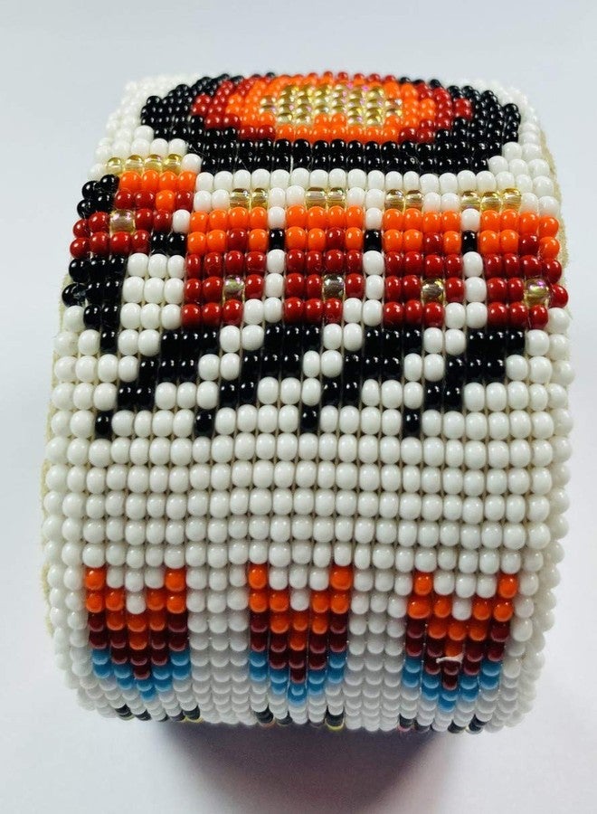 BeadsCorner Seed Beads Beaded Cuff Bracelet (White Paw) - Image 5