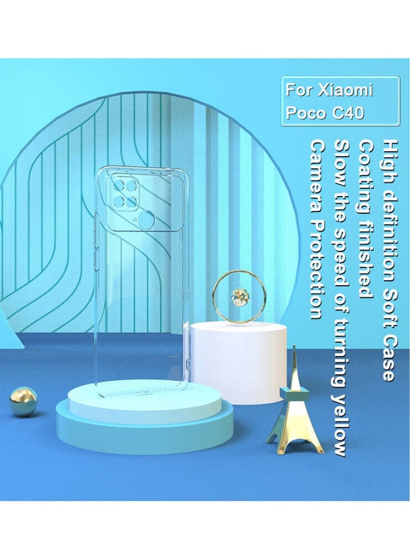 Techie Xiaomi Poco C40  TPU soft corner ultra slim clear case Shockproof anti fingerprint transparent protective back cover - Image 5