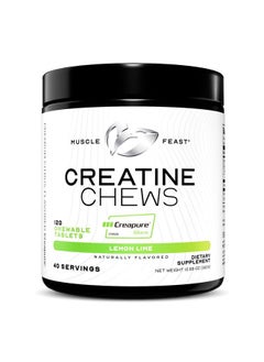 Muscle Feast Vegan Creatine Monohydrate, Gluten-Free Creapure Chews, Lemon Lime, 360 Tabs  - Image 1