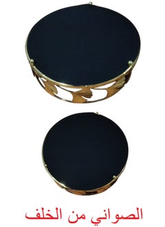 Generic Lotus Metal Tray Set * Mirrors, 2 Pieces, Perfect for Serving Sweets, Fruits and Snacks, Distinctive Decorative Design  - Image 2
