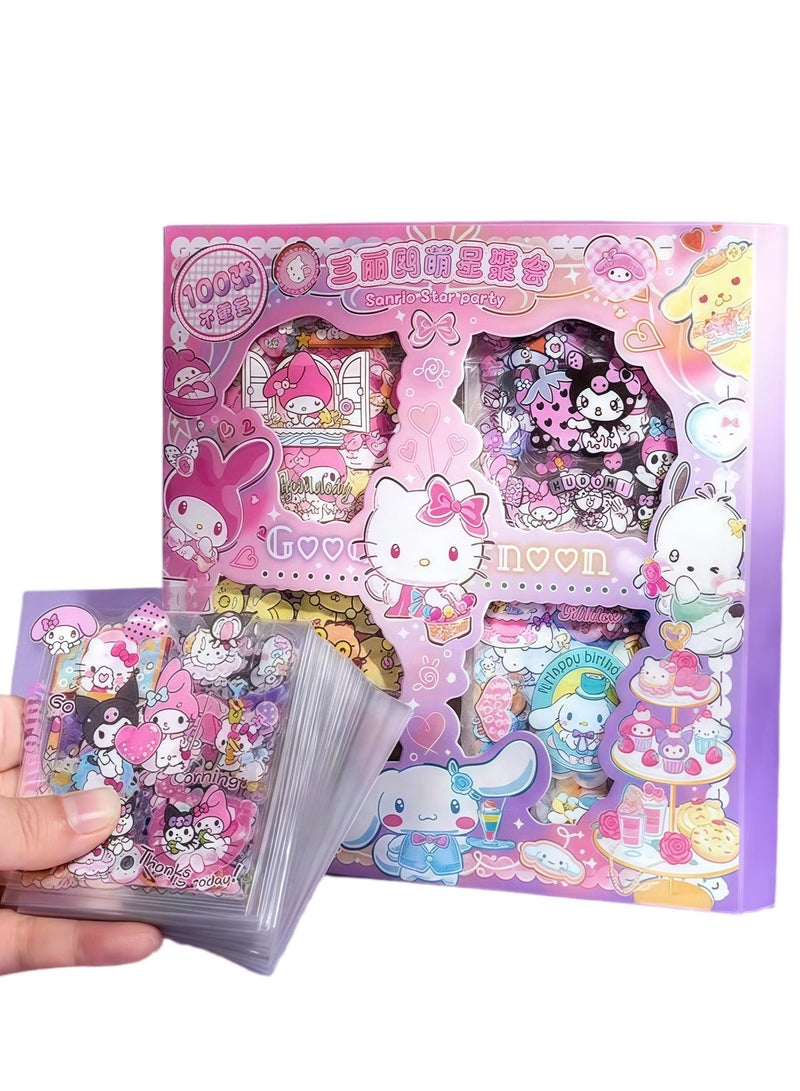 Cute Anime Girl Stickers – 100 Kawaii Vinyl Stickers Set, Aesthetic Cartoon Stickers for scrapbooking, diary, laptop, cell phone and water bottle – the ideal gift for kids and teenagers - Image 2