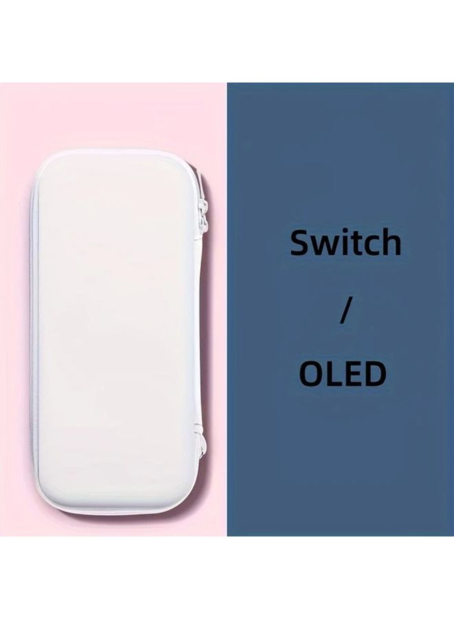 White Hard Protective Carrying Case With Card Holder For Nintendo Switch OLED Console - Image 1