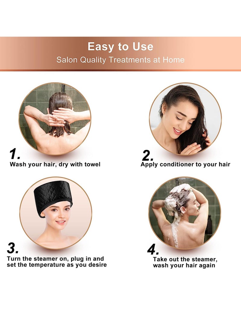 Heat Cap for Deep Conditioning with 10-level Heats Up Quickly, Thermal Cap for Hair Steamer Cap for Natural Hair Portable Electric Heat Hair Spa Cap for Home Use - Image 3