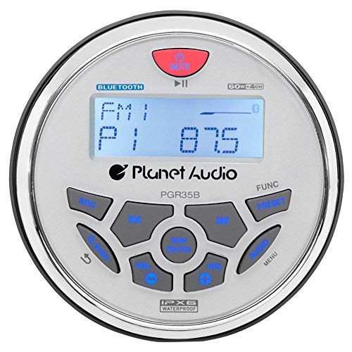 Planet Audio راديو قارب مارين من بلانيت أوديو PGR35B – بلوتوث، بدون مشغل CD/DVD، مستقبل راديو، مضخم صوت مدمج 4 قنوات، مقاوم للعوامل الجوية IPX6، مدخل AUX - Image 2