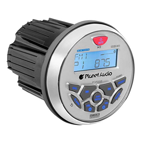 Planet Audio راديو قارب مارين من بلانيت أوديو PGR35B – بلوتوث، بدون مشغل CD/DVD، مستقبل راديو، مضخم صوت مدمج 4 قنوات، مقاوم للعوامل الجوية IPX6، مدخل AUX - Image 1