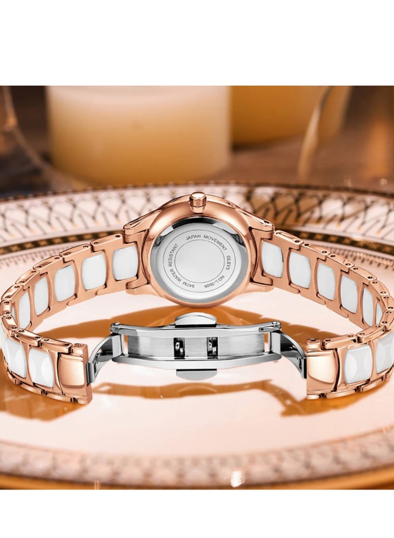 أوليفز ساعة OLEVS نسائية كوارتز بسوار سيراميك 3606 - Image 5