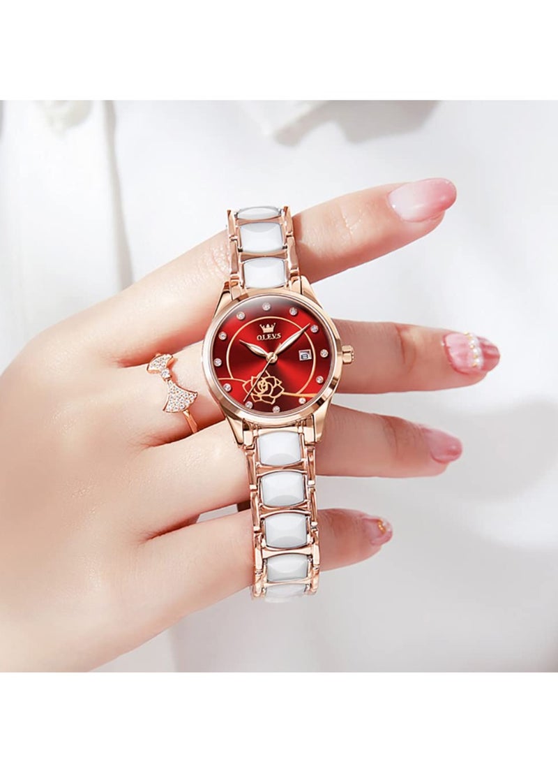 أوليفز ساعة OLEVS نسائية كوارتز بسوار سيراميك 3606 - Image 3
