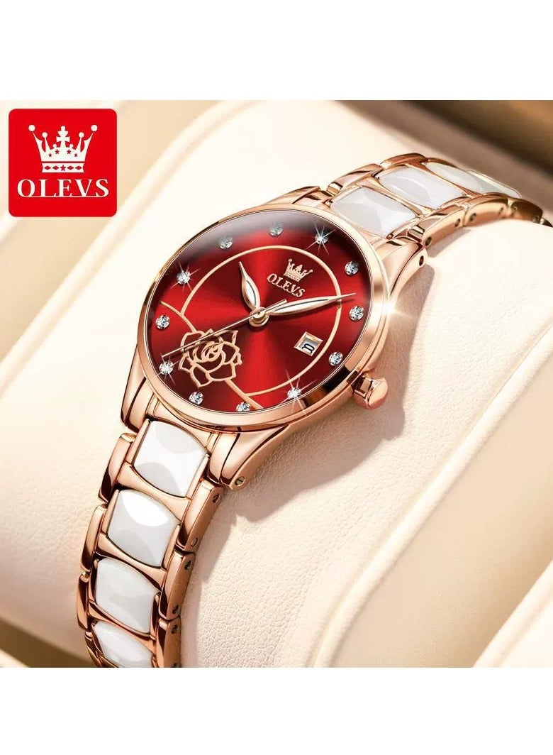 أوليفز ساعة OLEVS نسائية كوارتز بسوار سيراميك 3606 - Image 1