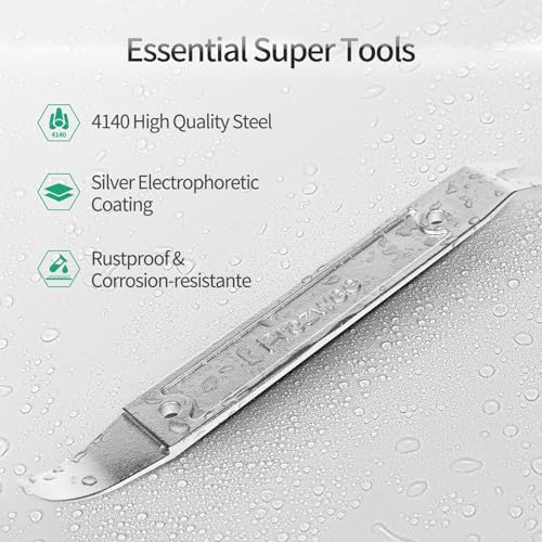 Prozwee 4140 Steel Durable Pay BarMultiFunction Trim Removal Tool for Compact PanelAuto Trim InteriorSheet MetalFastenersAlso for Bumper Retainer Clips1PCS Silvery - Image 3