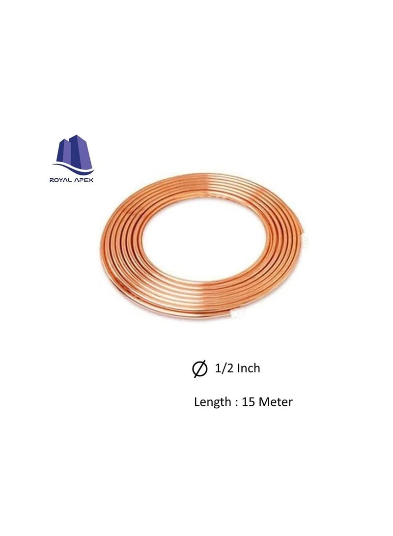 Thermo Soft Copper Coil Refrigeration -HVAC Tubing, Pancake Coiled, Soft Pipe – Made In Korea (1/2 Inch x 15 Meter)  - Image 2