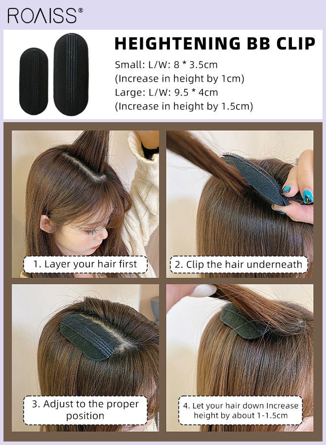 roaiss 8Pcs Fluffy Hair Styling Tool Set Hair Base Bump Fluffy Hair Pad Styling Insert Tool Volume Fluffy Princess Styling Increased Hair Pad for Women Girls - Image 3