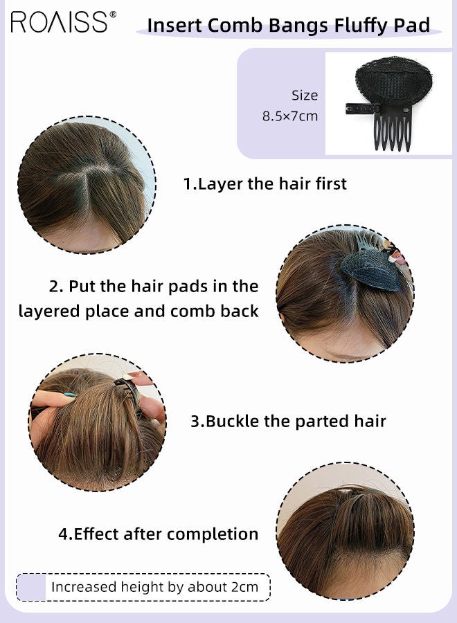 roaiss 8Pcs Fluffy Hair Styling Tool Set Hair Base Bump Fluffy Hair Pad Styling Insert Tool Volume Fluffy Princess Styling Increased Hair Pad for Women Girls - Image 4