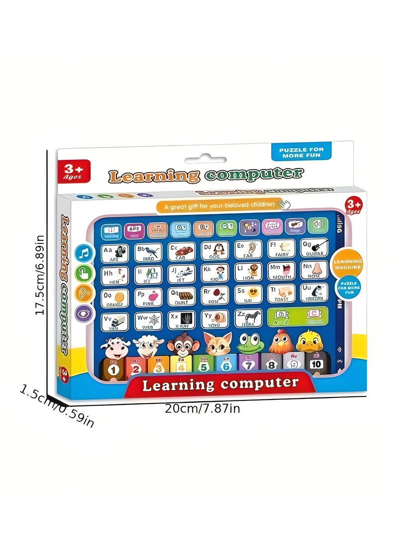 ليكسادا تعلم حاسب اللغة الإنجليزيةجهاز لوحي تفاعلي لتعليم الصغار - لعبة تعليمية مزود بوظائف الحروف والأرقام والموسيقى - وردي/أخضر، يعمل بالبطارية (البطاريات غير متضمنة) - أداة تعليمية إلكترونية تفاعلية للصغار  - Image 2