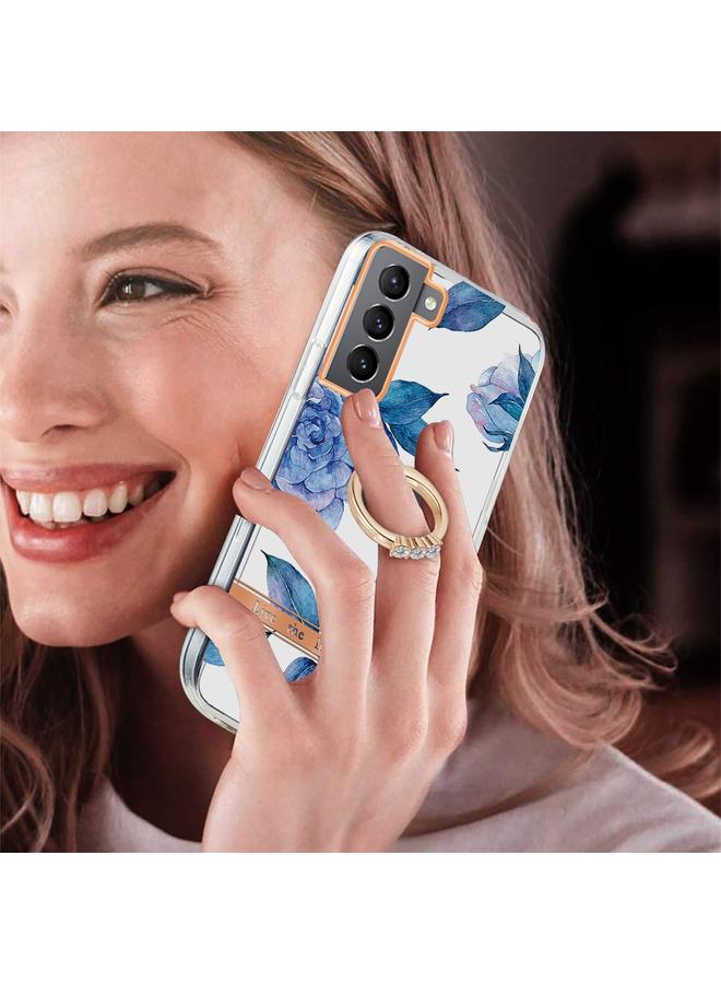 S-TOP Case For Samsung Galaxy S22+ 5G Ring IMD Flowers TPU Phone Case - Image 2
