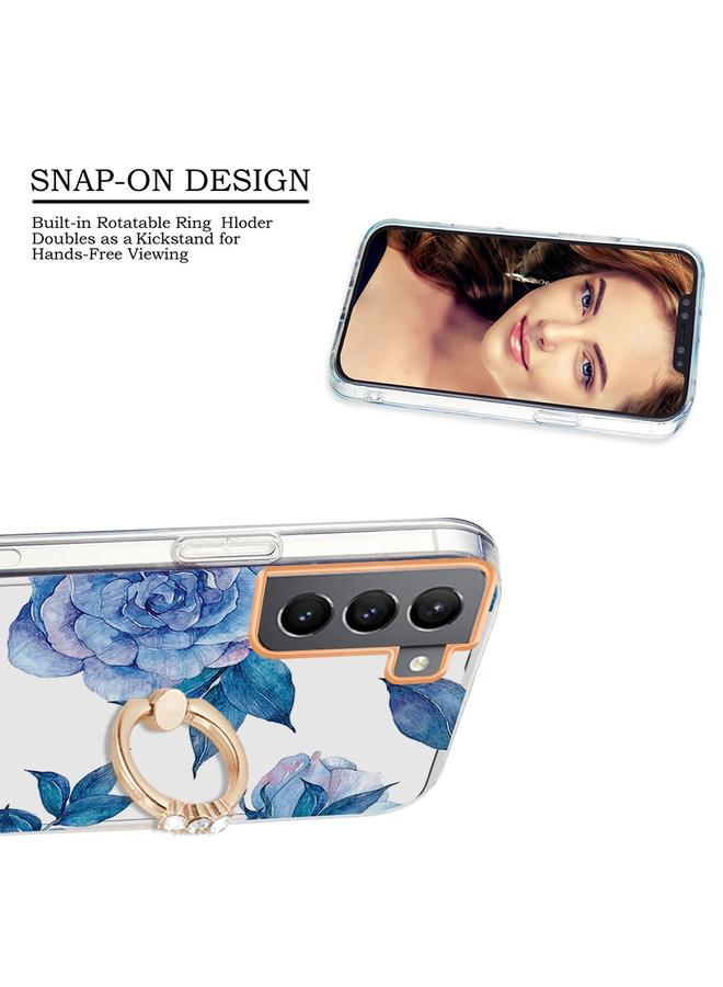 S-TOP Case For Samsung Galaxy S22+ 5G Ring IMD Flowers TPU Phone Case - Image 3