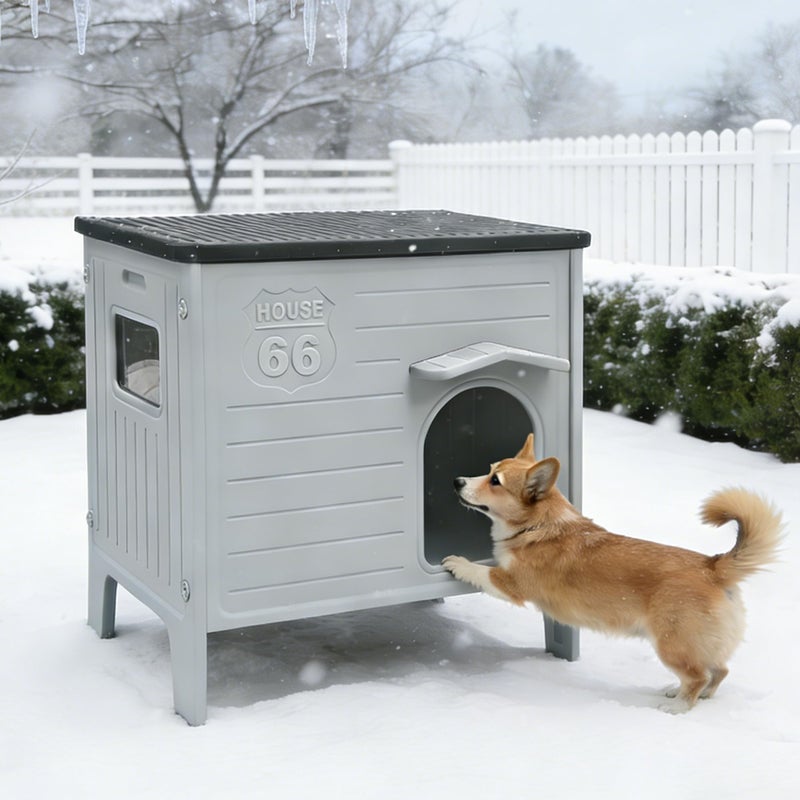 Rockever Insulated Dog House Outdoor Indoor for Small Medium Dogs, Insulated Dog House with Insulated Liner, Plastic Elevated Outdoor Dog House Waterproof Dog Kennel, Clean Easily((M & Liner) - Image 5