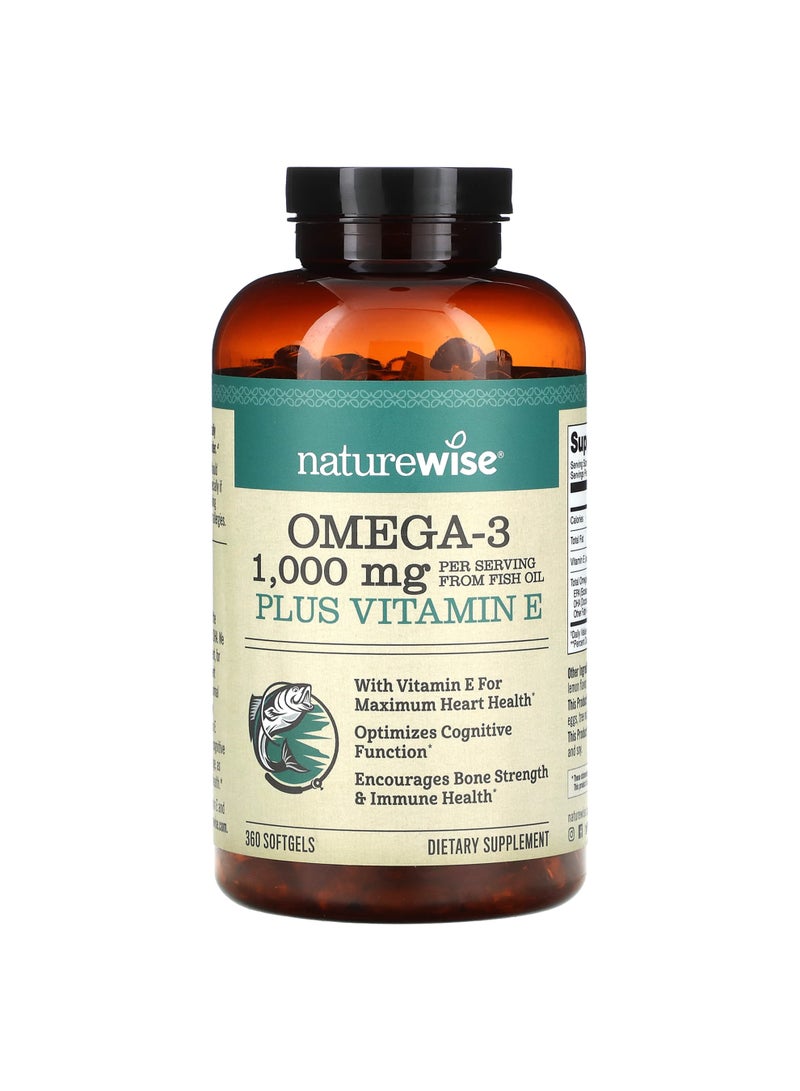 Omega-3 Plus Vitamin E, 360 Softgels