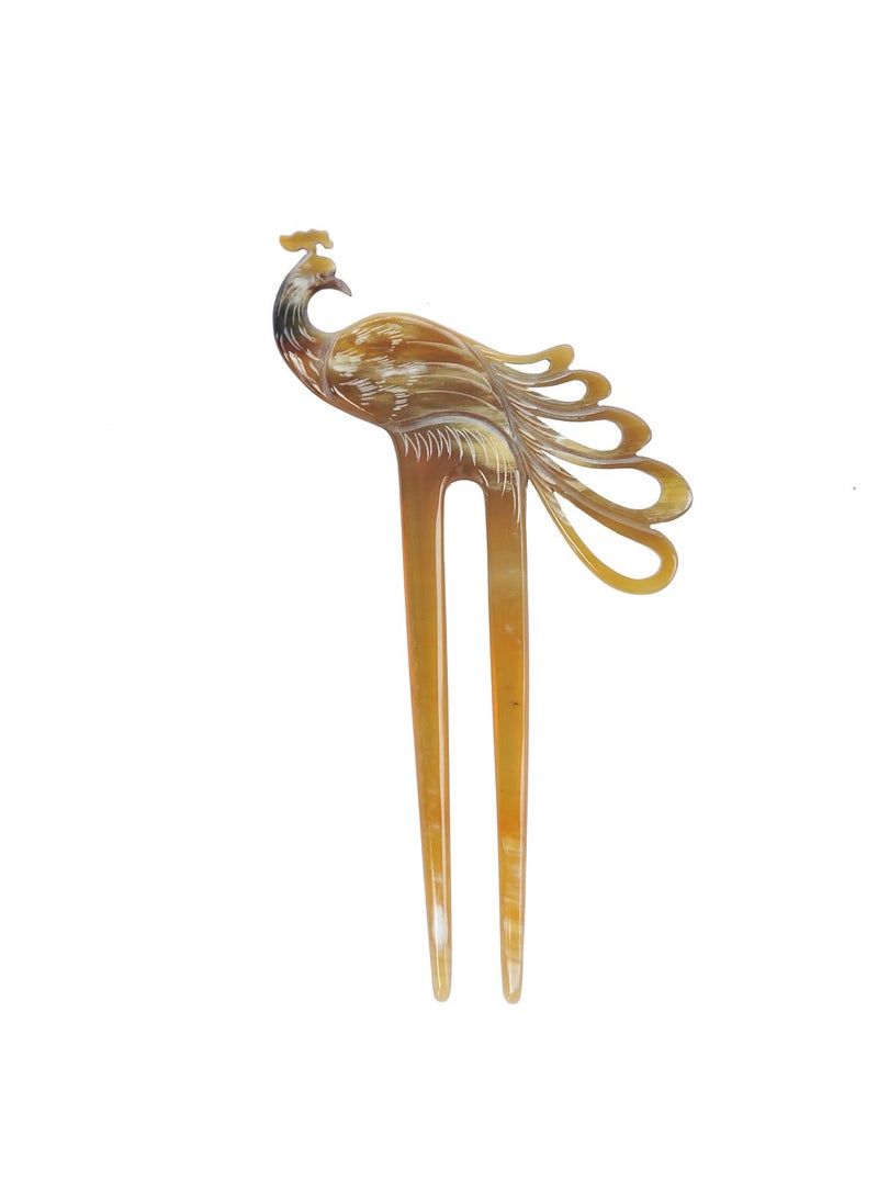 Marycrafts Marycrafts Peacock Buffalo Horn Hair Fork Hair sticks Accessories Handmade 