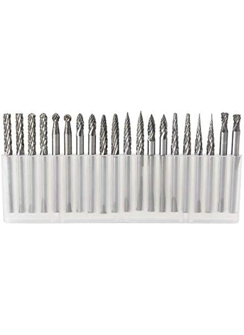 20pcs 3mm Rotary Burrs Drill Bits Tungsten Carbide Milling Cutters for the object of relatively low density material