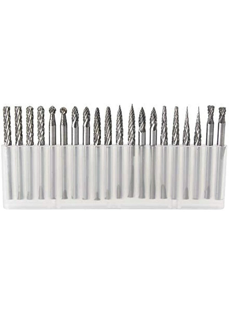 Generic 20pcs 3mm Rotary Burrs Drill Bits Tungsten Carbide Milling Cutters for the object of relatively low density material  - Image 1