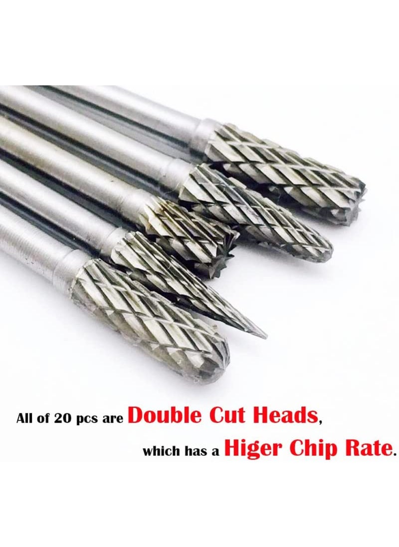 Generic 20pcs 3mm Rotary Burrs Drill Bits Tungsten Carbide Milling Cutters for the object of relatively low density material  - Image 4