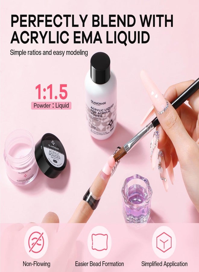 Glamonade Professional Acrylic Liquid for Nail: 2.5fl.oz Acrylic Liquid EMA Non-Yellowing for Acrylic Powder DIY Home & Salon - Image 2